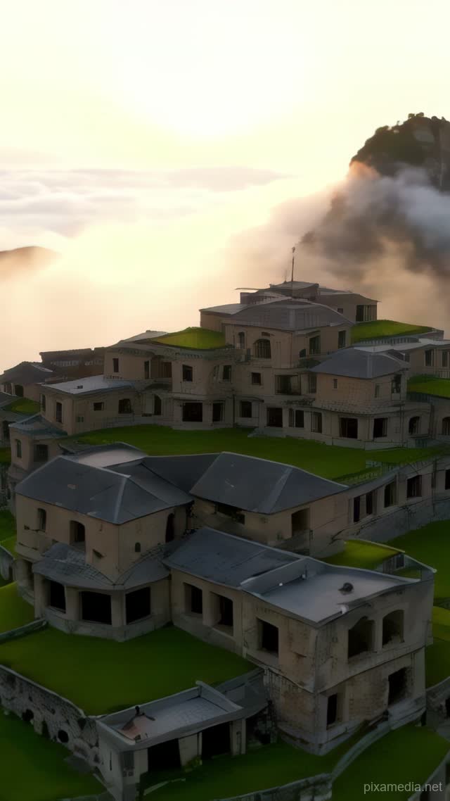 Terraces Breathe in Andean Mist - Ancient Civilizations AI stock